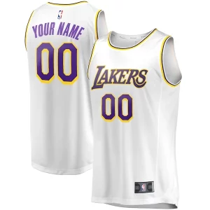 Los Stylish Angeles Lakers Youth Fast Break Replica Custom Jersey Association Edition White