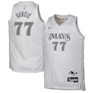 Luka Dončić Dallas Mavericks Nike Youth 2024/25 Swingman Player Jersey City Edition White Trendy