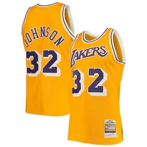 Magic Johnson Los Angeles Lakers 1984/85 Hardwood Eye - catching Classics Authentic Jersey Gold/Purple
