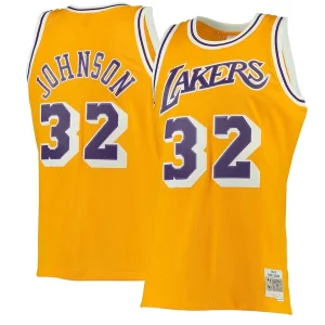 Magic Johnson Los Angeles Lakers 1984/85 Hardwood Eye - catching Classics Swingman Jersey Gold/Purple