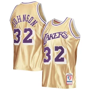 Magic Unique Johnson Los Angeles Lakers 75th Anniversary 1984/85 Hardwood Classics Swingman Jersey Gold
