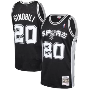 Manu Ginobili San Antonio Spurs 2002 03 Hardwood Classics Player Stylish Swingman Jersey Black