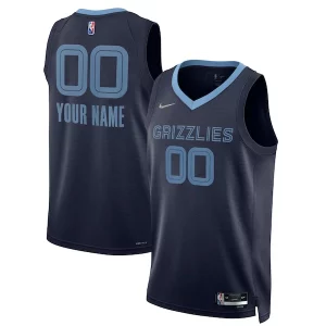 Memphis Grizzlies Nike 2021/22 Gorgeous Diamond Swingman Custom Jersey Icon Edition Navy