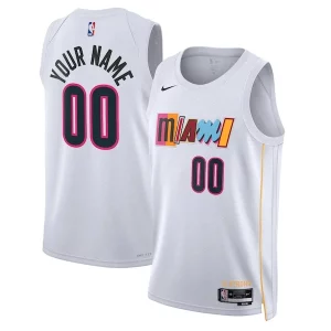 Miami Heat Nike Unisex 2022/23 Elegant Swingman Custom Jersey City Edition White