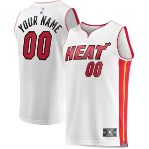 Miami Heat Youth Fast Break Custom Replica Chic Jersey Association Edition White