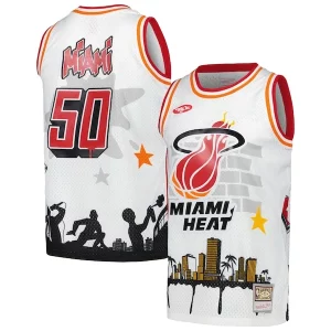 Miami Heat x Tats Cru Hardwood Classics Fashion Jersey Elegant White