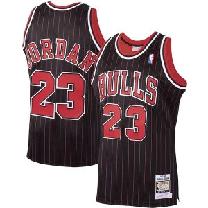 Michael Jordan Chicago Bulls 1995/96 Hardwood Classics Authentic Jersey Eye - catching Black/Scarlet/White