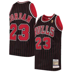 Men's Fabulous Chicago Bulls Michael Jordan Black 1996/97 Hardwood Classics Authentic Jersey