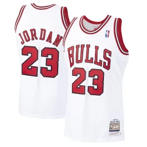Michael Jordan Chicago Bulls 1997/98 Hardwood Classics Authentic Jersey White/Black/Scarlet Stylish