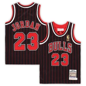 Michael Jordan Chicago Bulls Toddler 1996/97 Hardwood Classics Authentic Jersey Black/Red/White Elegant