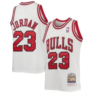 Michael Jordan Chicago Stylish Bulls Youth 1997/98 Hardwood Classics Authentic Jersey White/Black/Red