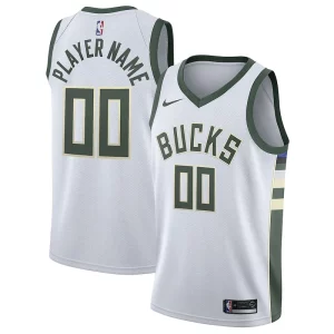 Milwaukee Bucks Nike 2020/21 Swingman Stylish Custom Jersey Association Edition White