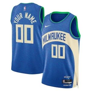 Milwaukee Bucks Nike Chic Unisex 2023/24 Custom Swingman Jersey Royal City Edition