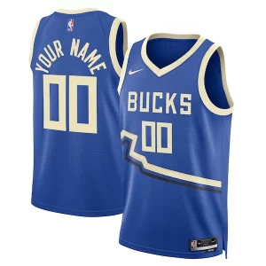 Milwaukee Bucks Nike Unisex 2024/25 Custom Swingman Jersey Trendy City Edition Royal