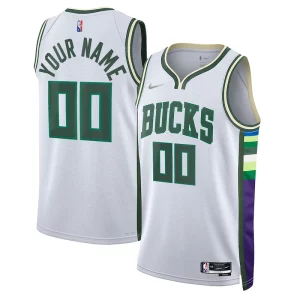 Milwaukee Bucks Trendy Nike 2021/22 Swingman Custom Jersey City Edition White