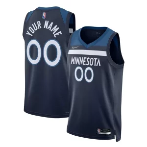 Minnesota Timberwolves Nike 2021/22 Diamond Elegant Swingman Custom Jersey Icon Edition Navy