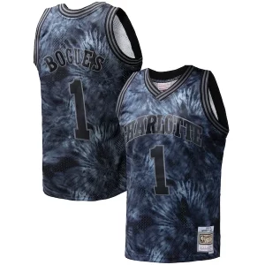 Muggsy Chic Bogues Charlotte Hornets Hardwood Classics 1992/93 Tie Dye Swingman Jersey Black