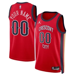 New Orleans Pelicans Jordan Brand Unique Unisex Swingman Custom Jersey Red Statement Edition