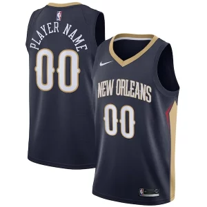New Orleans Pelicans Nike Swingman Custom Jersey Navy Icon Edition Eye - catching