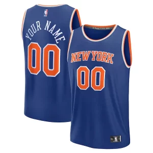 New York Unique Knicks Custom Fast Break Jersey Blue Icon Edition