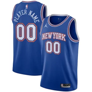 New York Knicks Jordan Brand Swingman Custom Jersey Statement Edition Blue Eye - catching