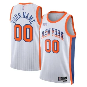 New York Knicks Nike Unisex 2024/25 Custom Swingman Jersey City Edition Gorgeous White