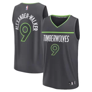 Nickeil Alexander Walker Trendy Minnesota Timberwolves Fast Break Replica Player Jersey Statement Edition Black