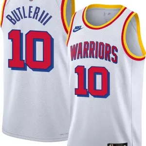 Nike Adult Golden State Warriors Jimmy Butler #10 Hardwood Classic Fabulous White Jersey