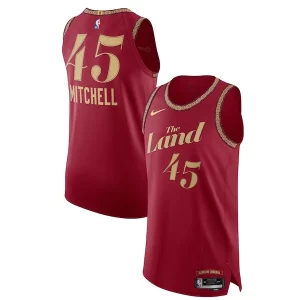 Nike Donovan Mitchell Cleveland Cavaliers Authentic Jersey City Edition Wine Premium