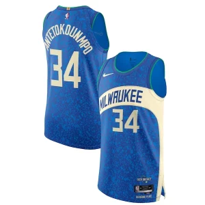 Nike Giannis Fabulous Antetokounmpo Milwaukee Bucks Authentic Jersey City Edition Blue