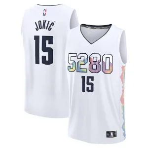 Nikola Jokic Denver Nuggets Chic Youth 2024/25 Fast Break Player Jersey City Edition White