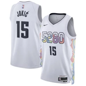 Nikola Jokic Denver Nuggets Nike Unisex 2024/25 Swingman Player Jersey City Edition White Eye - catching