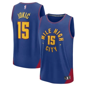 Nikola Jokic Denver Nuggets Fast Break Replica Player Jersey Statement Edition Blue Unique