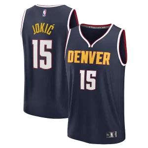 Nikola Jokic Elegant Denver Nuggets Fast Break Replica Player Jersey Icon Edition Navy