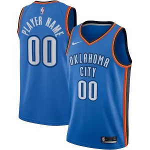 Oklahoma City Chic Thunder Nike Swingman Custom Jersey Blue Icon Edition