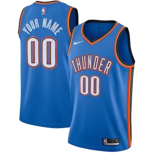 Oklahoma City Eye - catching Thunder Nike Custom Swingman Jersey Icon Edition Blue
