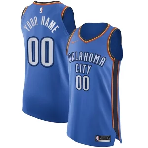 Oklahoma City Thunder Elegant Nike Authentic Custom Jersey Blue Icon Edition