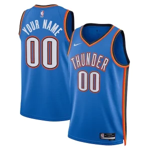 Oklahoma City Thunder Nike Trendy Unisex Swingman Custom Jersey Blue Icon Edition