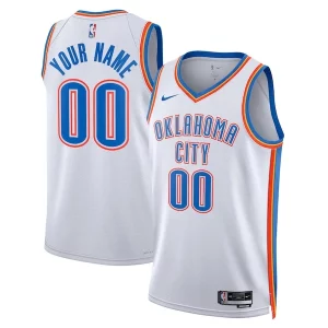 Oklahoma City Thunder Nike Unisex Eye - catching Swingman Custom Jersey White Association Edition