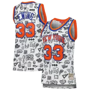 Patrick Elegant Ewing New York Knicks Women's 1991 Doodle Swingman Jersey White