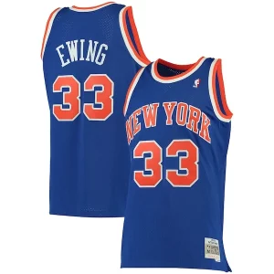 Patrick Ewing New York Knicks 1991/92 Big & Tall Hardwood Unique Classics Swingman Jersey Blue