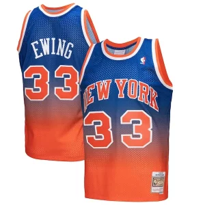 Patrick Ewing New York Knicks 1991/92 Hardwood Classics Fadeaway Swingman Player Fabulous Jersey Orange/Royal