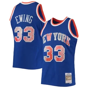 Patrick Ewing New York Knicks 1991/92 Hardwood Classics NBA 75th Anniversary Trendy Diamond Swingman Jersey Blue