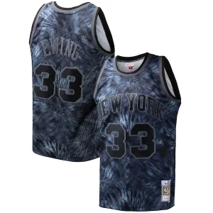 Patrick Ewing New York Knicks Hardwood Classics 1991/92 Elegant Tie Dye Swingman Jersey Black
