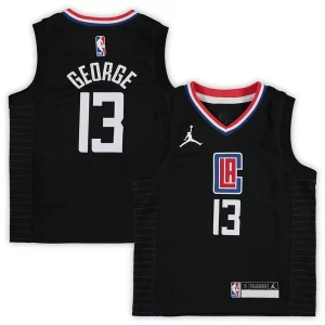 Paul George LA Clippers Jordan Brand Preschool 2020/21 Fast Break Replica Stylish Jersey Statement Edition Black