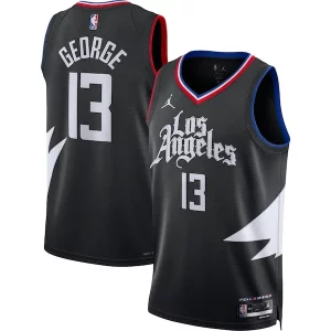 Paul George LA Clippers Jordan Brand Unisex Swingman Jersey Statement Edition Black Elegant