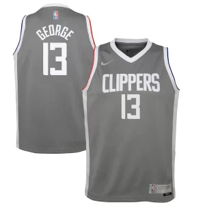 Paul George LA Clippers Nike Youth 2020/21 Swingman Unique Player Jersey Gray Earned Edition