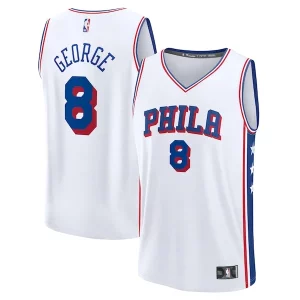 Paul George Philadelphia 76ers Youth Fast Break Replica Player Jersey Association Edition White Stylish