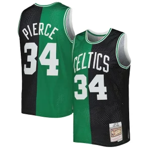 Paul Unique Pierce Boston Celtics Hardwood Classics 2007/08 Split Swingman Jersey Black/Kelly Green