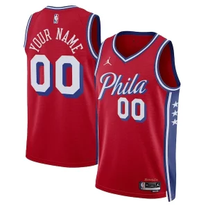 Philadelphia 76ers Jordan Brand Unisex 2022/23 Swingman Chic Custom Jersey Statement Edition Red